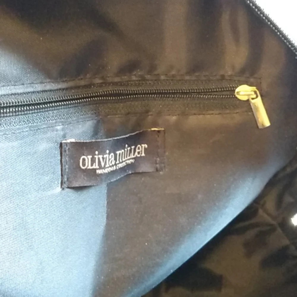 Olivia Miller Quilted‎ Black Mini Backpack Love Pearl Embellished Faux Leather